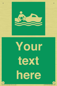 Custom sign safe condition Rescue boat